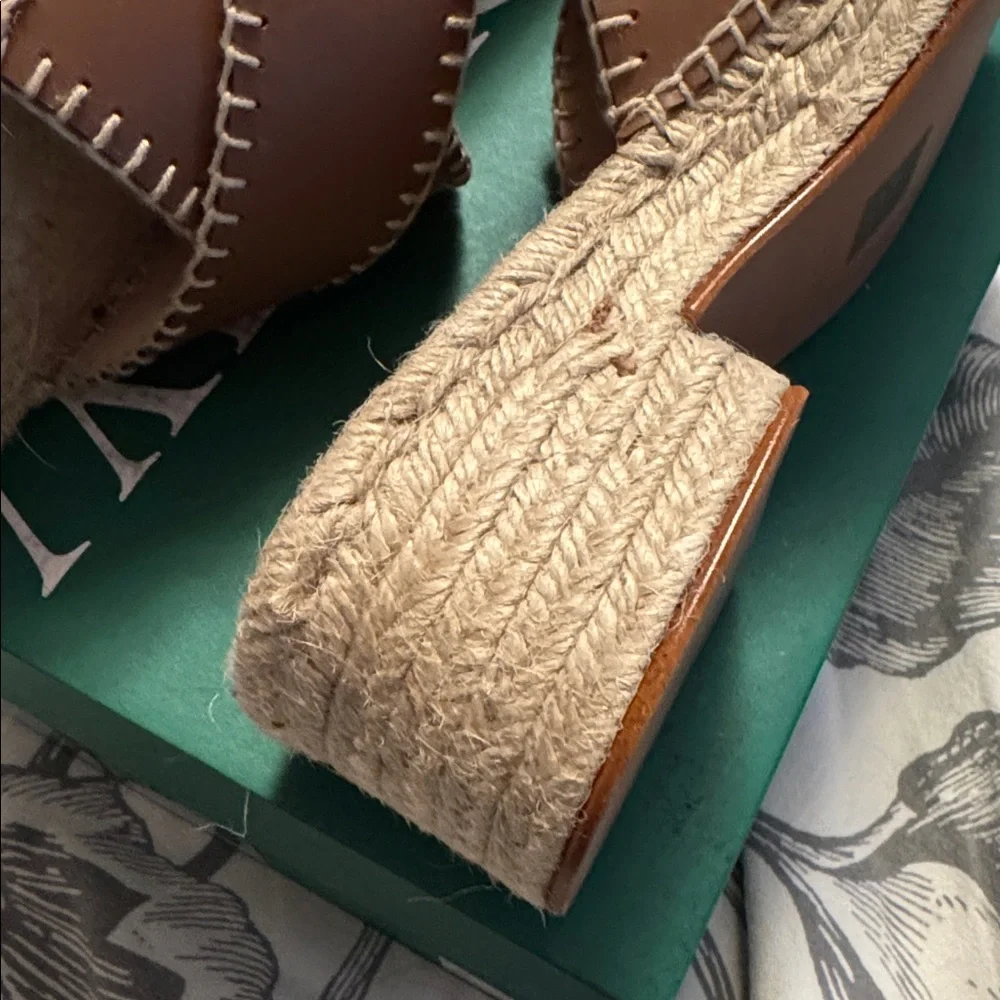 J.Crew Made-in-Spain block-heel espadrilles shoes in leather CJ765